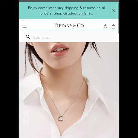 Tiffany open heart pendant - Picture 2 of 5